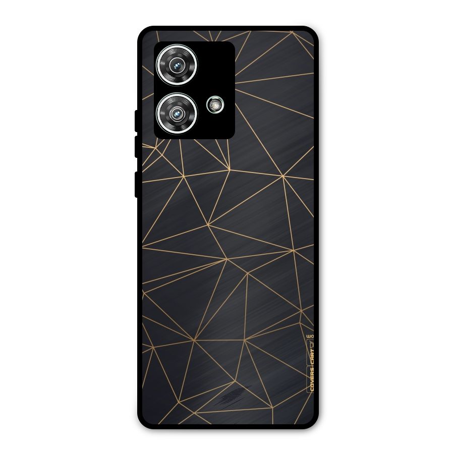 Black Golden Lines Metal Back Case for Motorola Edge 40 Neo