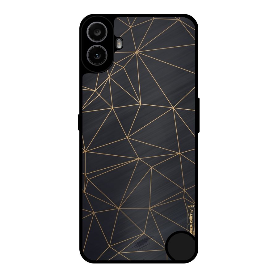 Black Golden Lines Metal Back Case for Nothing CMF Phone 1