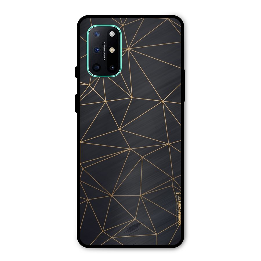 Black Golden Lines Metal Back Case for OnePlus 8T