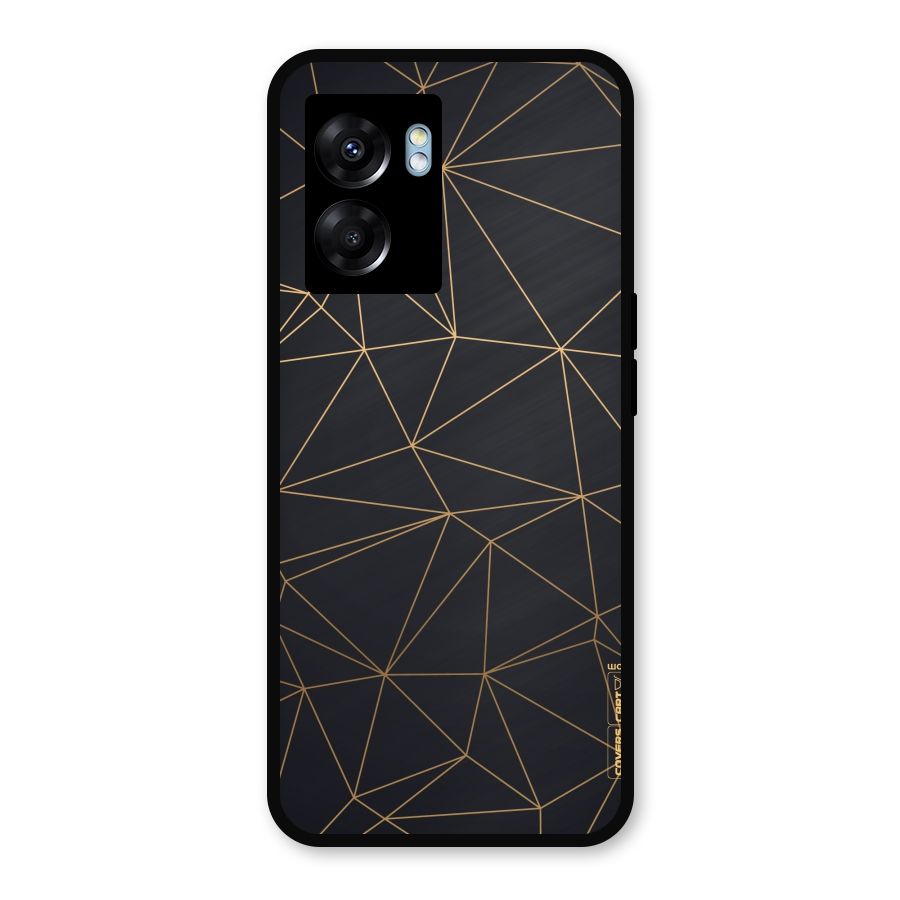Black Golden Lines Metal Back Case for Oppo K10 (5G)