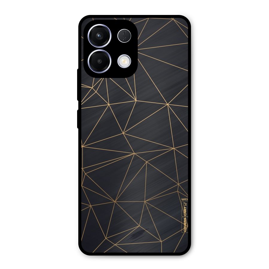 Black Golden Lines Metal Back Case for Oppo K13