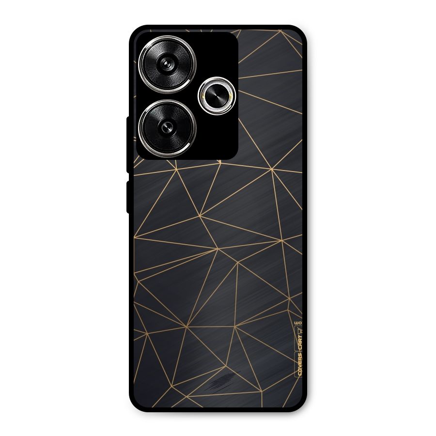 Black Golden Lines Metal Back Case for Poco F6