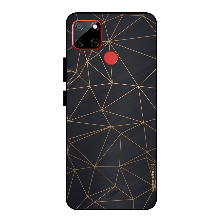 Black Golden Lines Metal Back Case for Realme C12