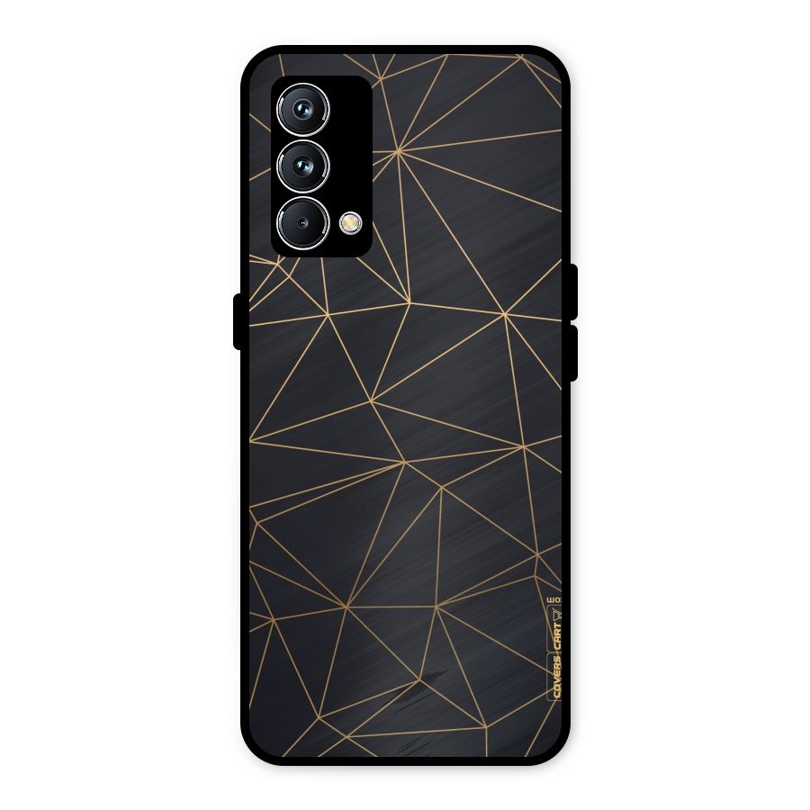 Black Golden Lines Metal Back Case for Realme GT Master Edition