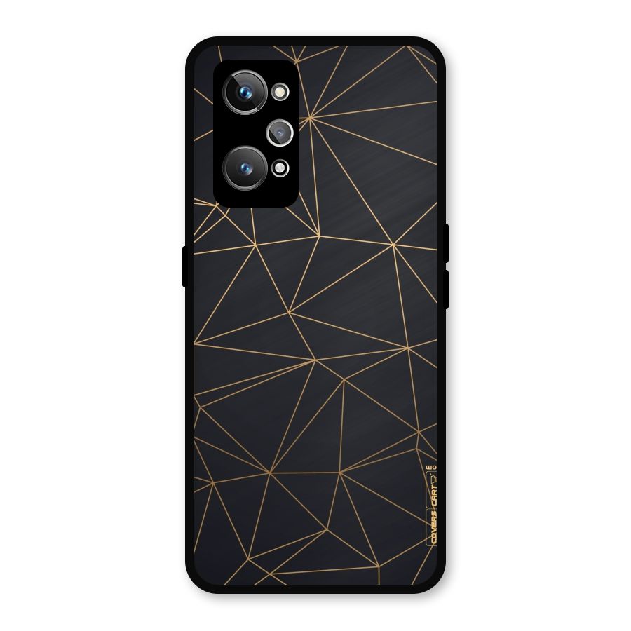 Black Golden Lines Metal Back Case for Realme GT Neo 3T