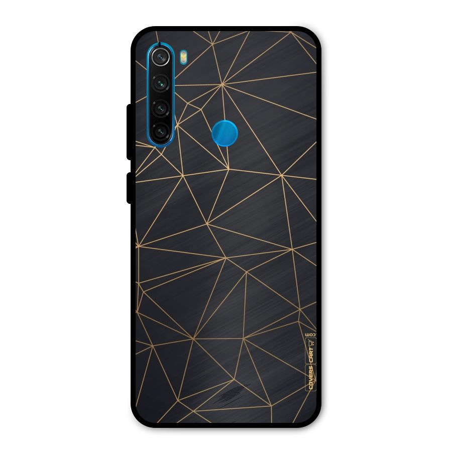 Black Golden Lines Metal Back Case for Redmi Note 8