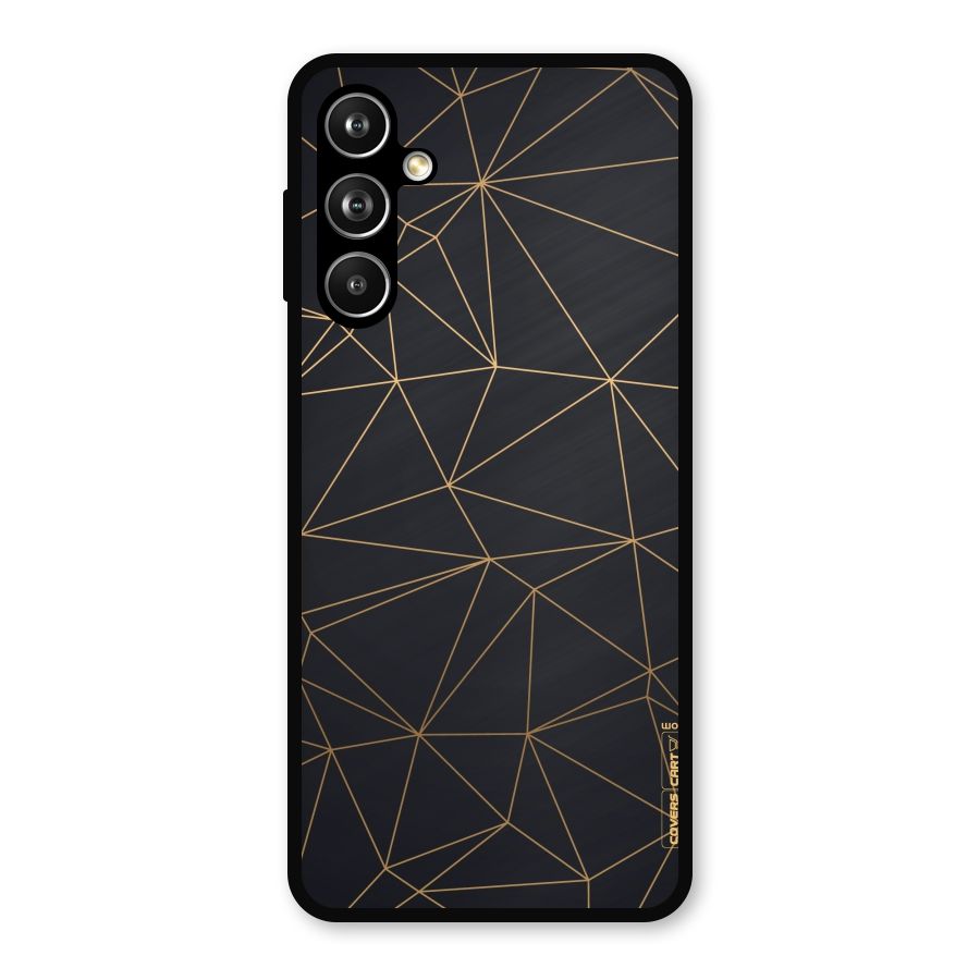Black Golden Lines Metal Back Case for Samsung Galaxy M54