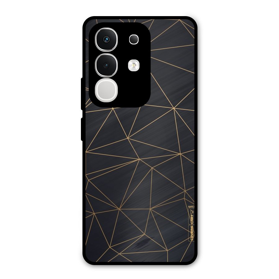 Black Golden Lines Metal Back Case for Vivo T4x