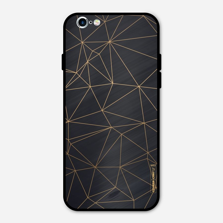 Black Golden Lines Metal Back Case for iPhone 6 6s
