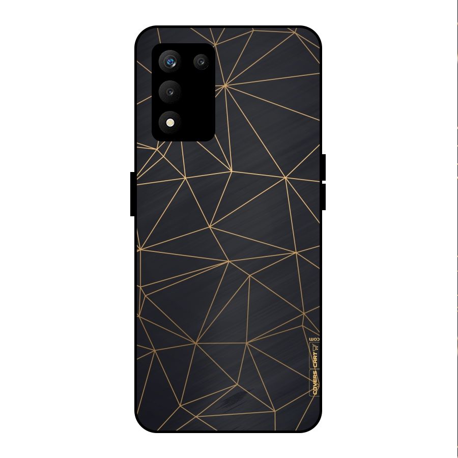 Black Golden Lines Metal Back Case for realme 9 5G SE