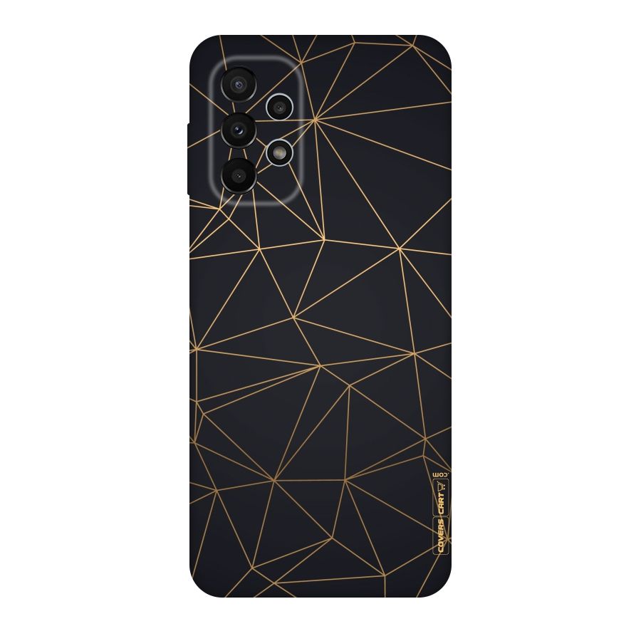 Black Golden Lines Original Polycarbonate Back Case for Galaxy A23