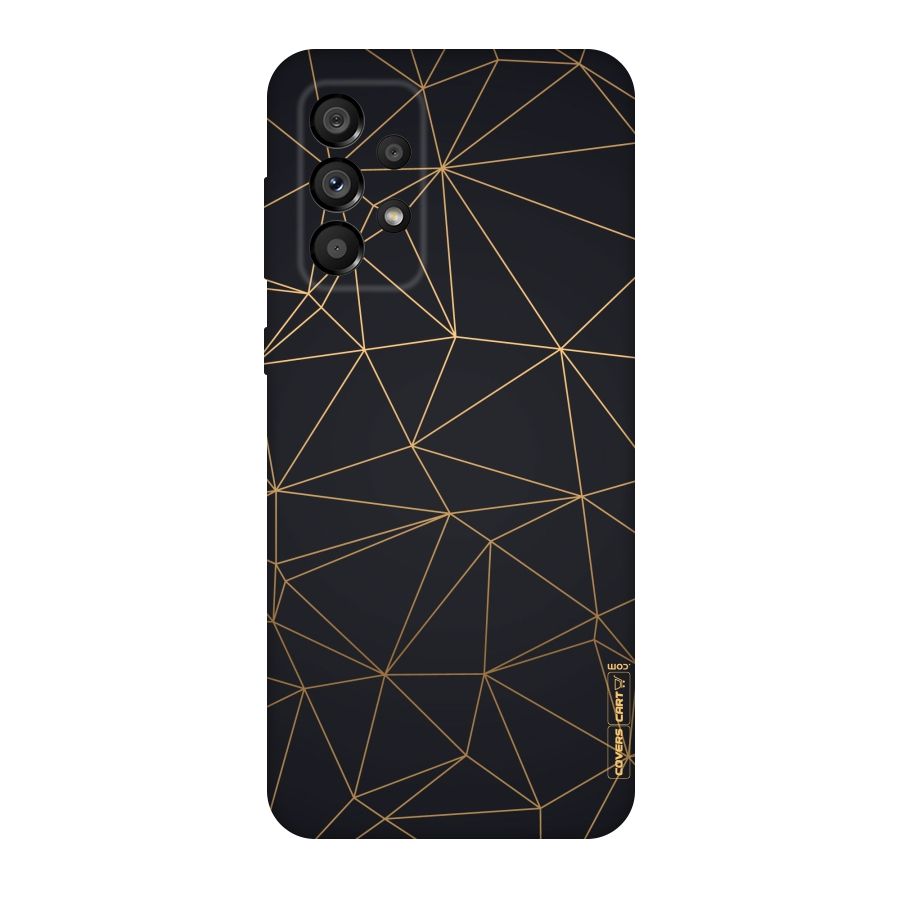 Black Golden Lines Original Polycarbonate Back Case for Galaxy A73 5G