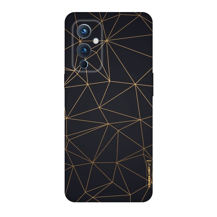 Black Golden Lines Original Polycarbonate Back Case for OnePlus 9