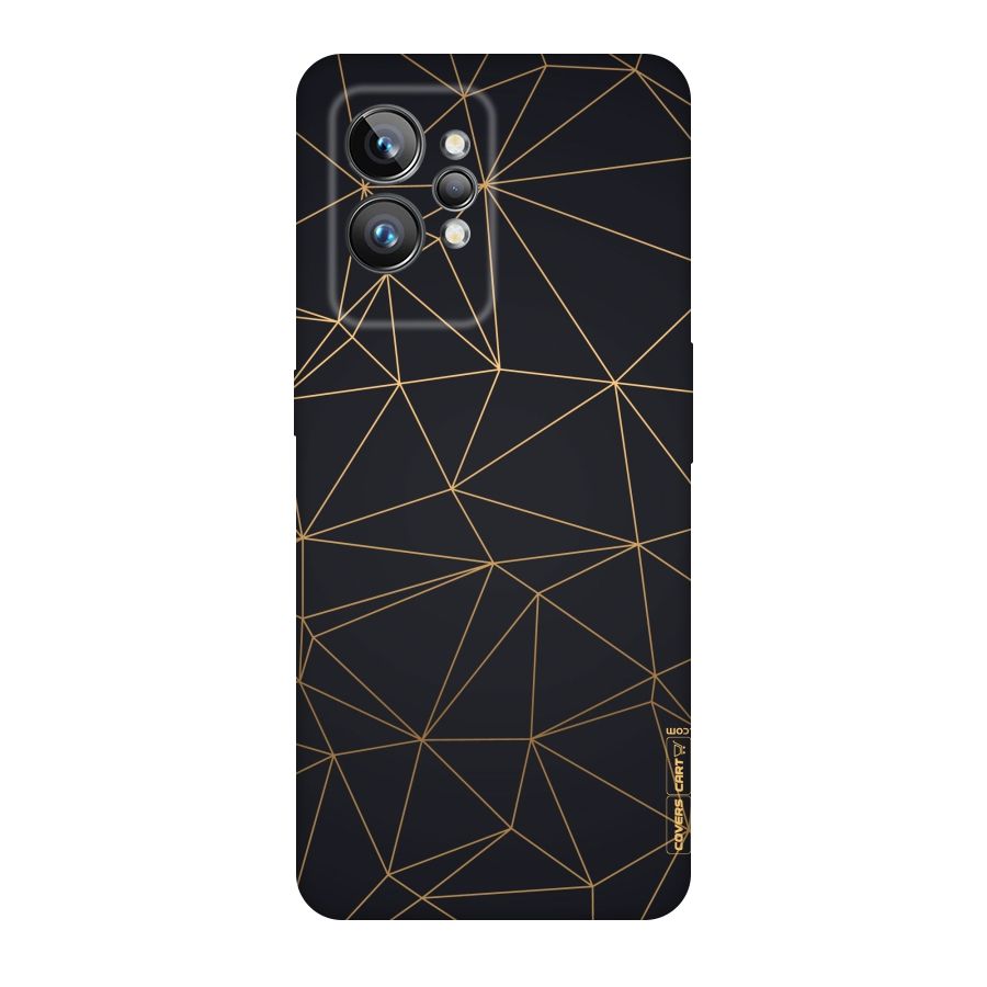 Black Golden Lines Original Polycarbonate Back Case for Realme GT2 Pro