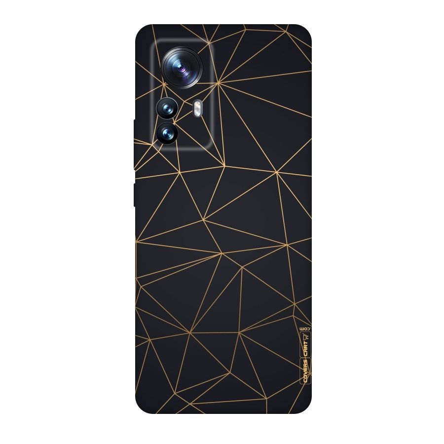 Black Golden Lines Original Polycarbonate Back Case for Xiaomi 12 Pro