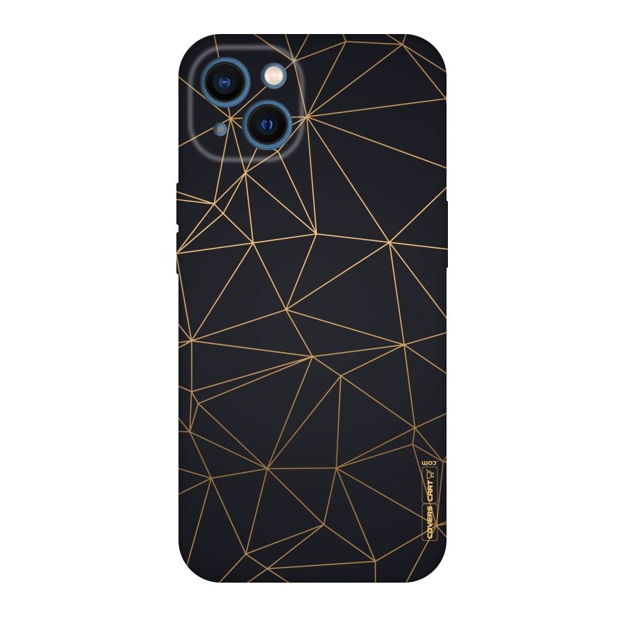 Black Golden Lines Original Polycarbonate Back Case for iPhone 13