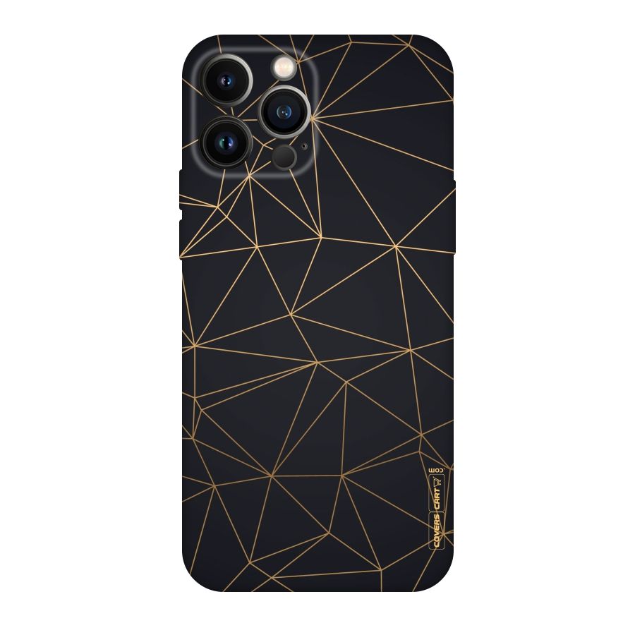 Black Golden Lines Original Polycarbonate Back Case for iPhone 13 Pro Max