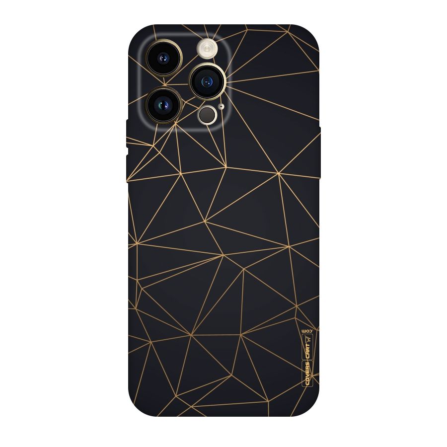 Black Golden Lines Original Polycarbonate Back Case for iPhone 14 Pro Max