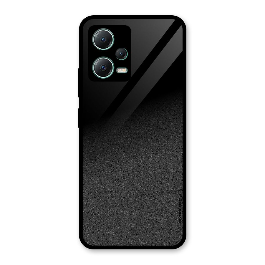 Black Grey Noise Fusion Glass Back Case for Poco X5