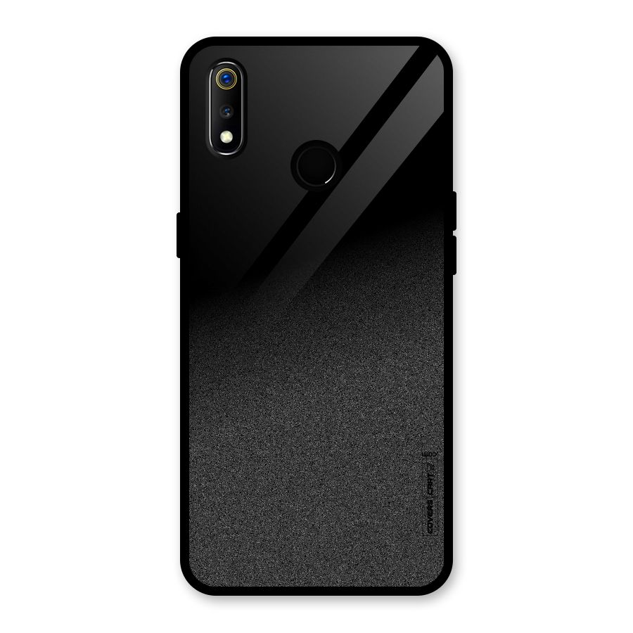 Black Grey Noise Fusion Glass Back Case for Realme 3i