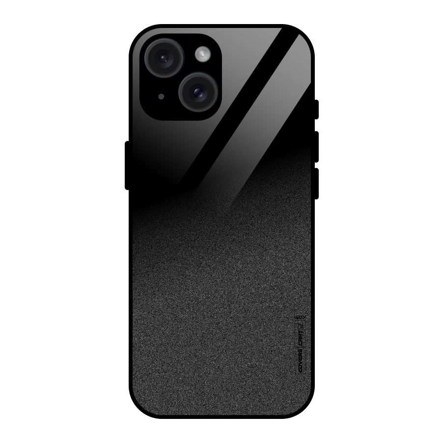 Black Grey Noise Fusion Glass Back Case for iPhone 15