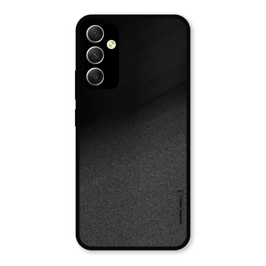 Black Grey Noise Fusion Metal Back Case for Galaxy A34