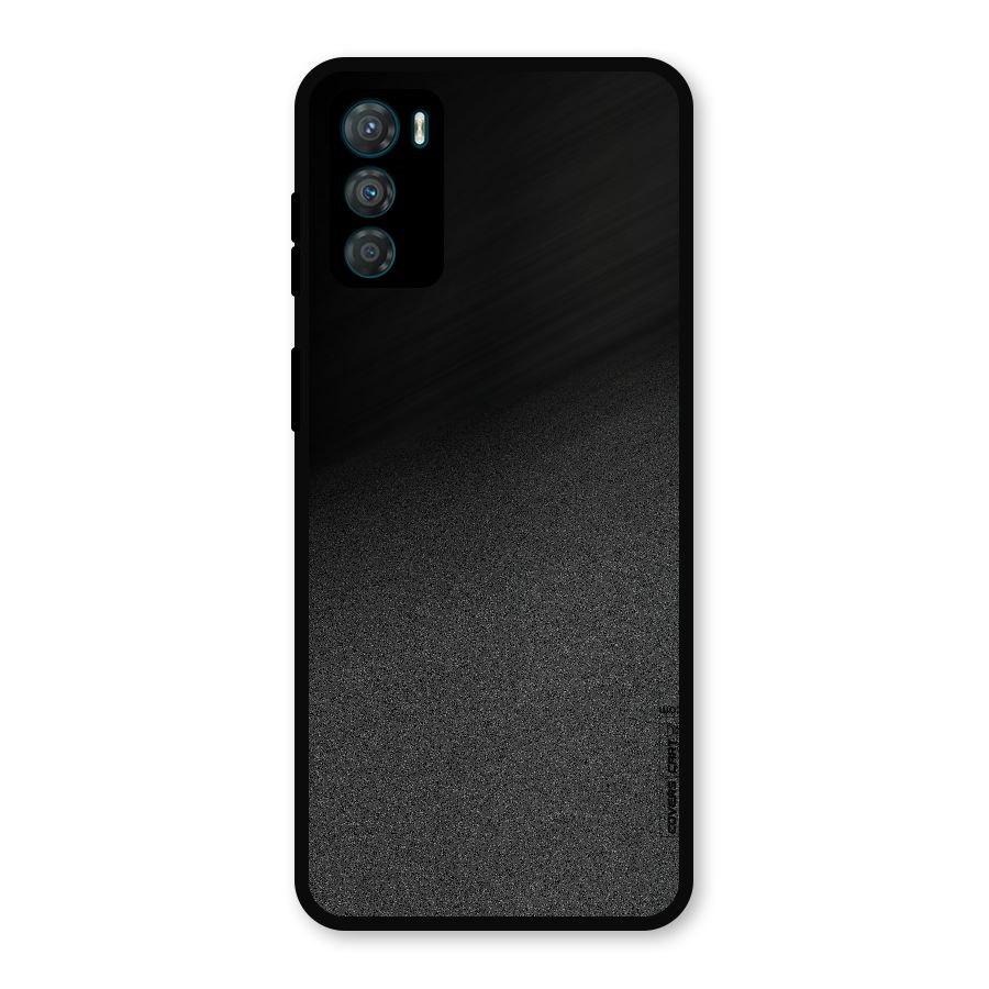 Black Grey Noise Fusion Metal Back Case for Moto G42