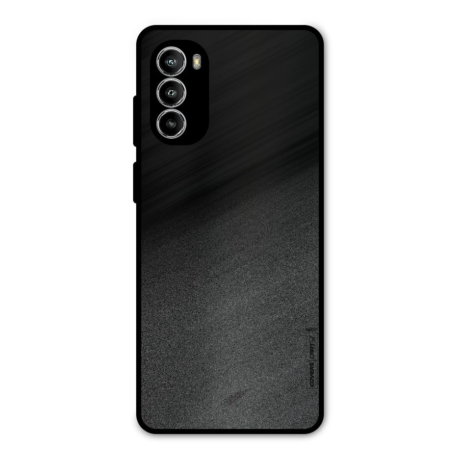 Black Grey Noise Fusion Metal Back Case for Moto G52