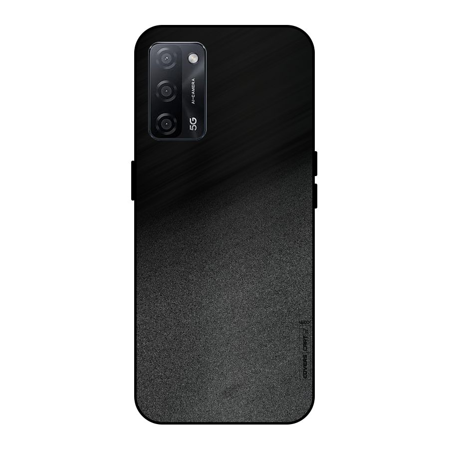 Black Grey Noise Fusion Metal Back Case for Oppo A53s 5G
