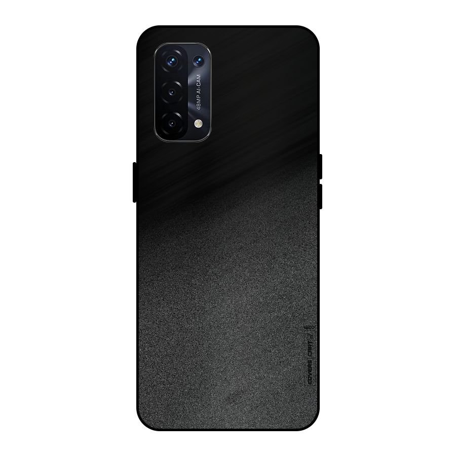 Black Grey Noise Fusion Metal Back Case for Oppo A74 5G