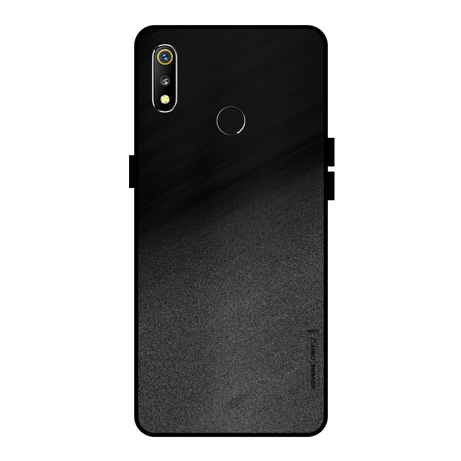 Black Grey Noise Fusion Metal Back Case for Realme 3i