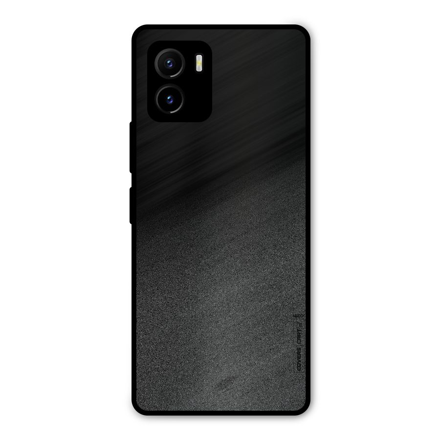 Black Grey Noise Fusion Metal Back Case for Vivo Y15s