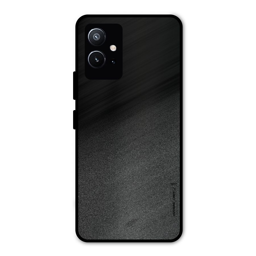 Black Grey Noise Fusion Metal Back Case for Vivo Y75 5G