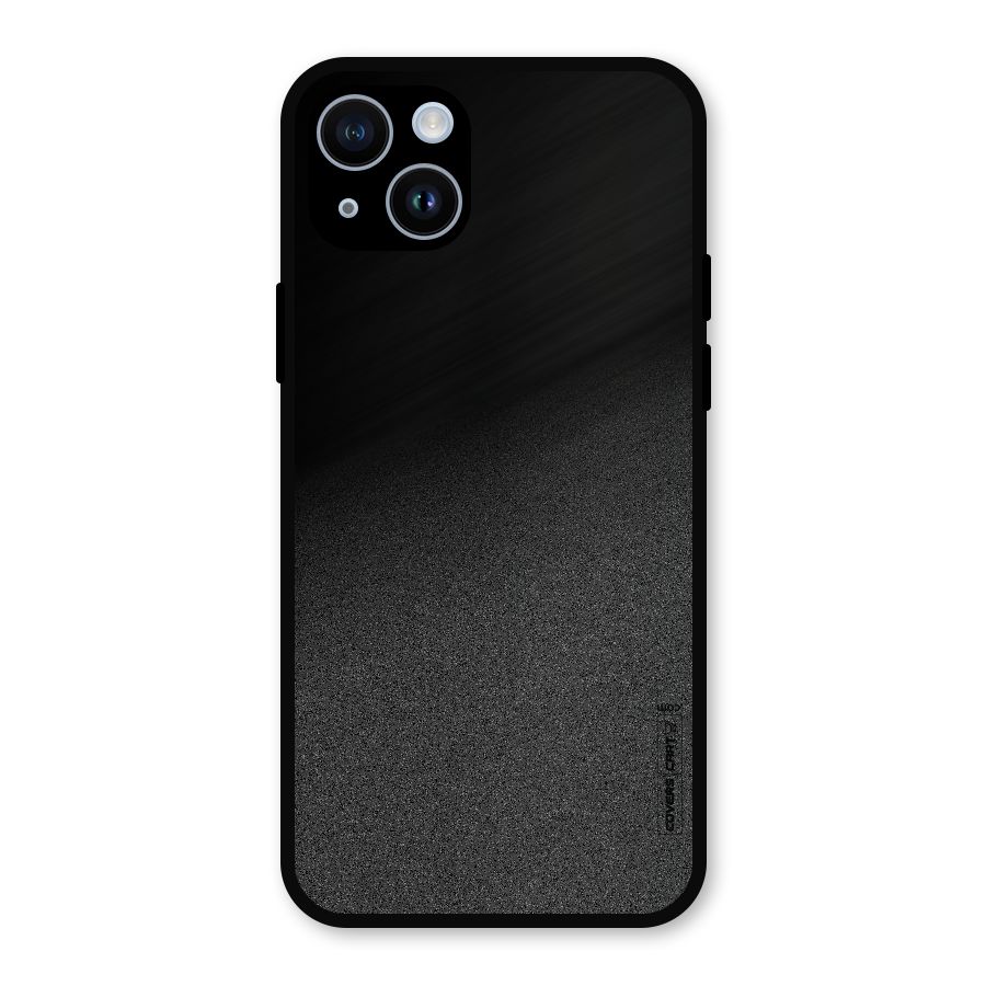 Black Grey Noise Fusion Metal Back Case for iPhone 14