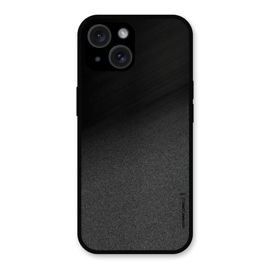 Black Grey Noise Fusion Metal Back Case for iPhone 15