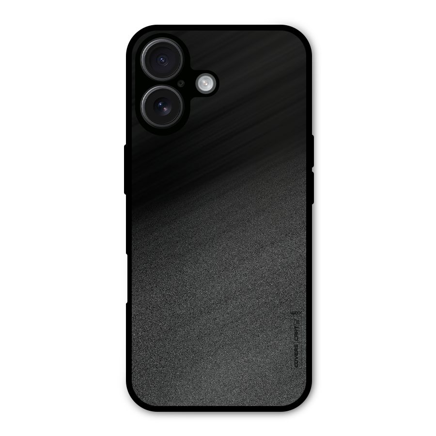 Black Grey Noise Fusion Metal Back Case for iPhone 16
