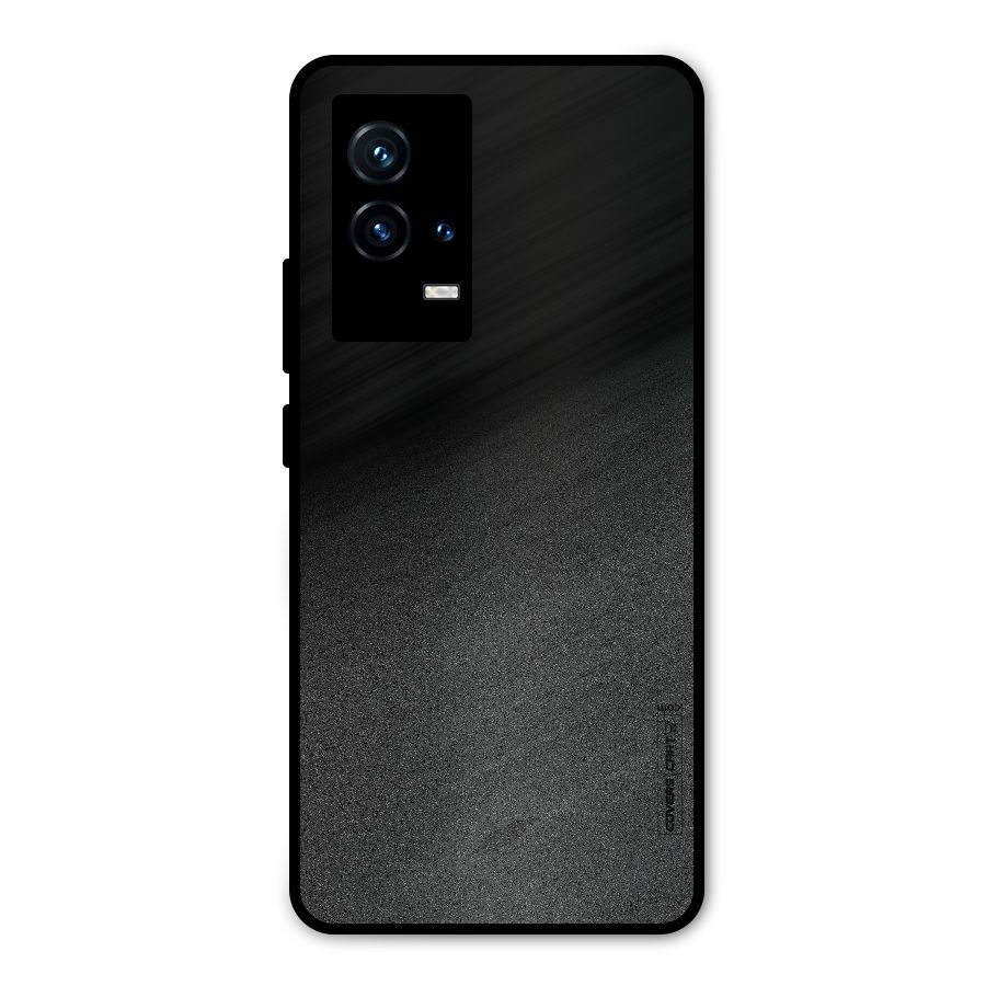Black Grey Noise Fusion Metal Back Case for iQOO 9 5G