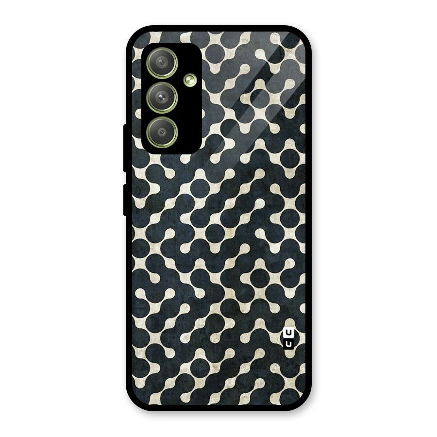Black Maze Design Glass Back Case for Galaxy A54
