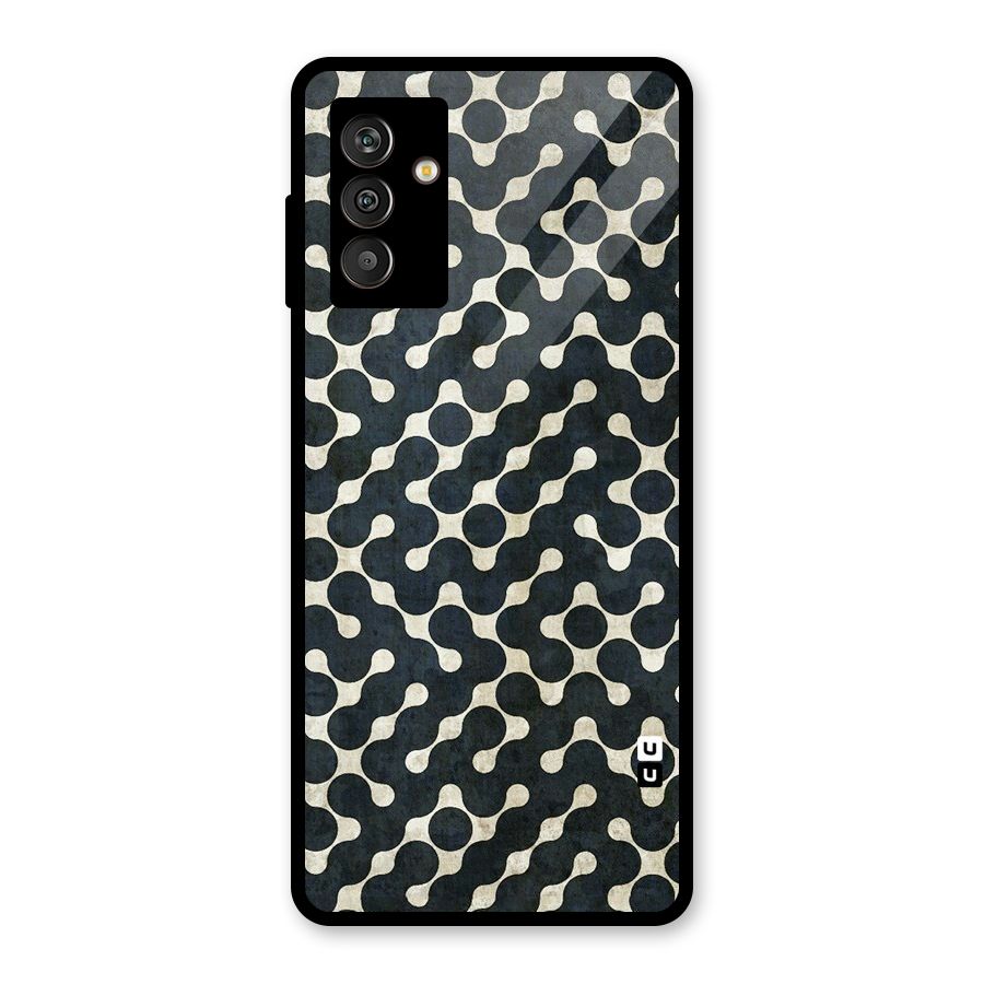 Black Maze Design Glass Back Case for Galaxy M13