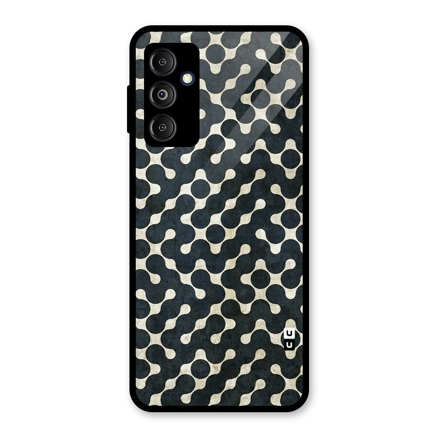 Black Maze Design Glass Back Case for Galaxy M14 5G