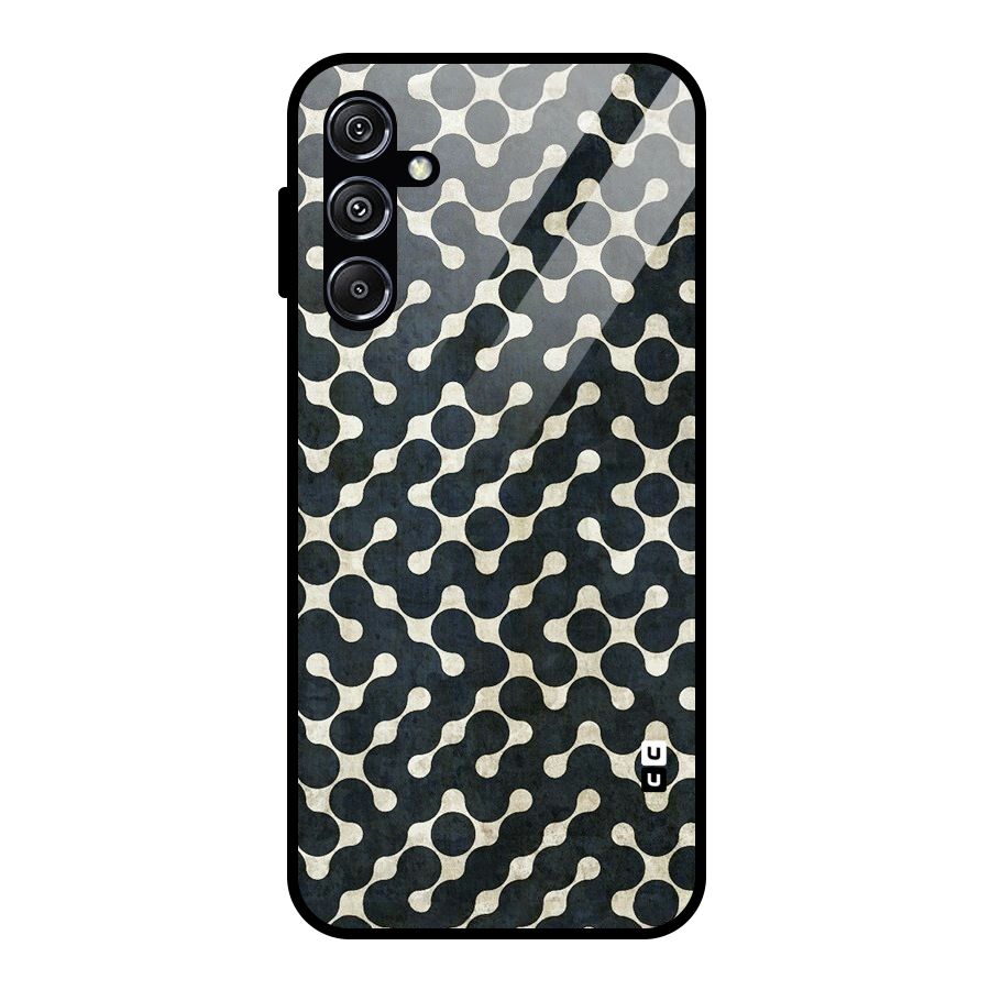 Black Maze Design Glass Back Case for Galaxy M34 5G