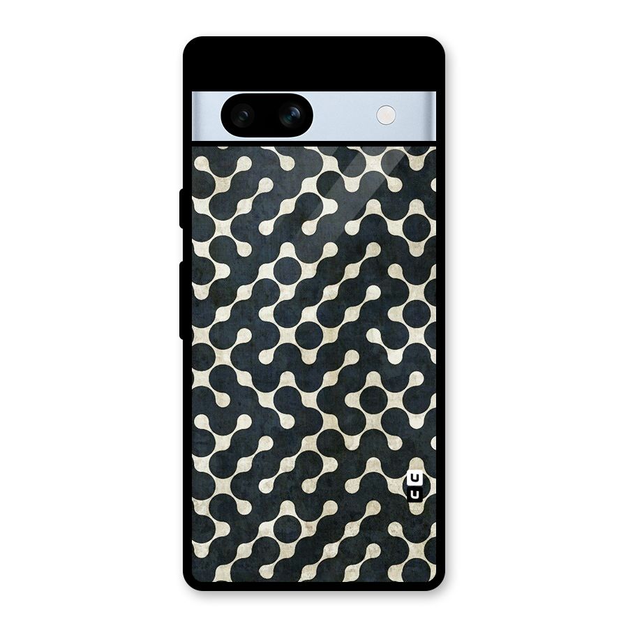 Black Maze Design Glass Back Case for Google Pixel 7a
