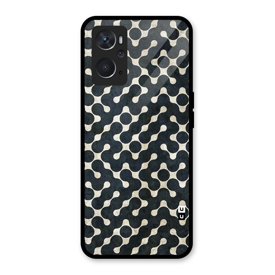 Black Maze Design Glass Back Case for Oppo K10 4G