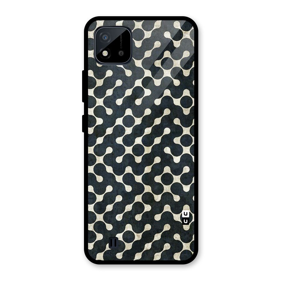 Black Maze Design Glass Back Case for Realme C11 2021