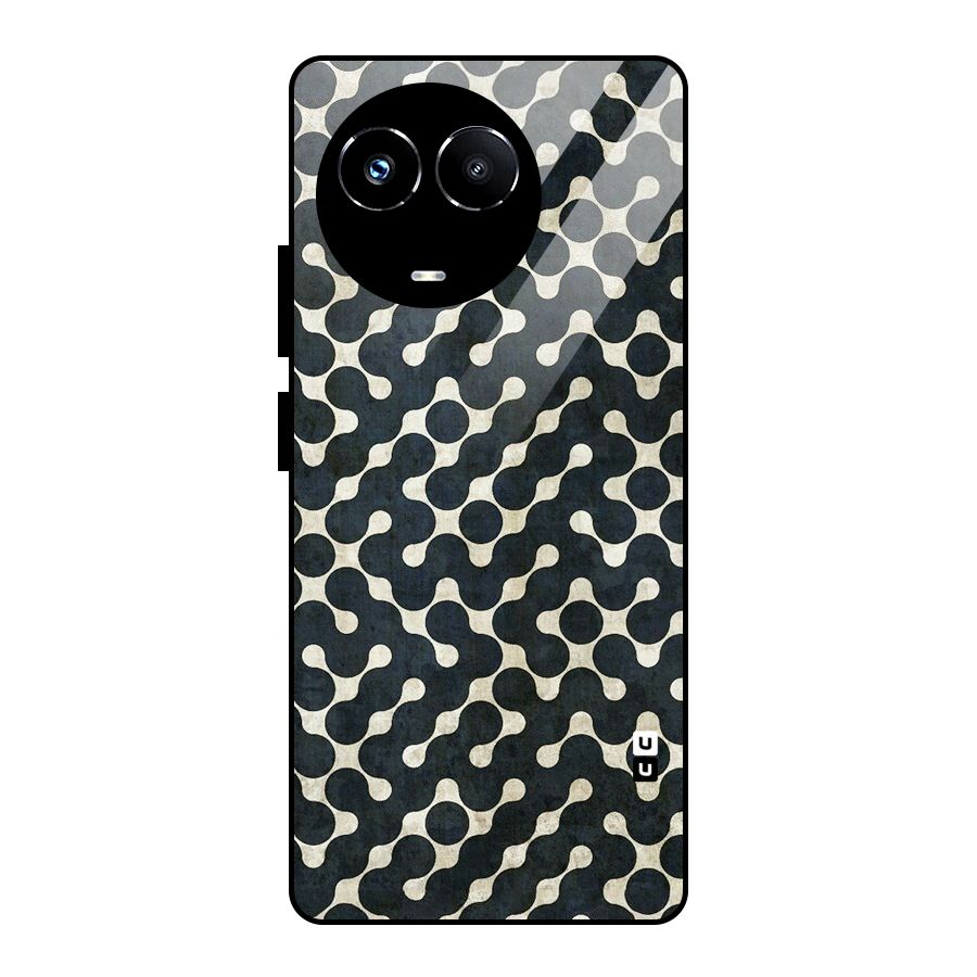 Black Maze Design Glass Back Case for Realme Narzo 60X