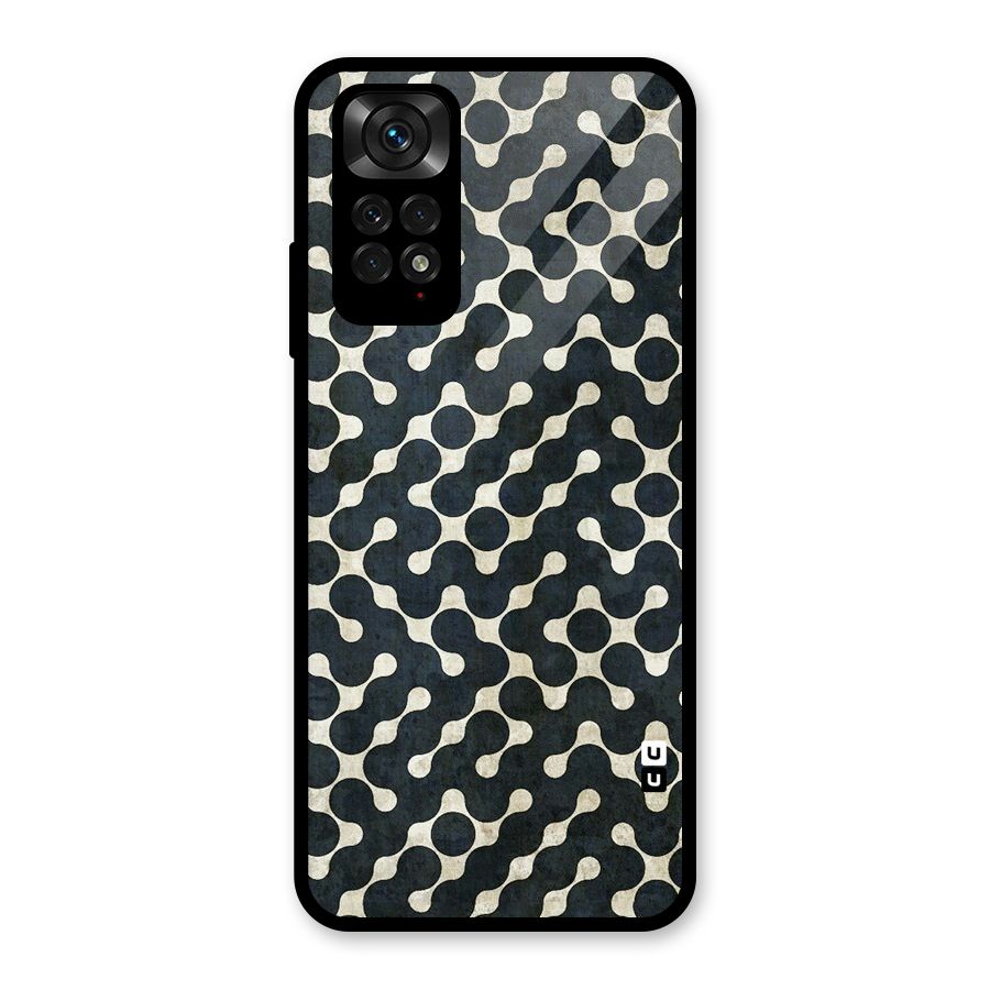 Black Maze Design Glass Back Case for Redmi Note 11S
