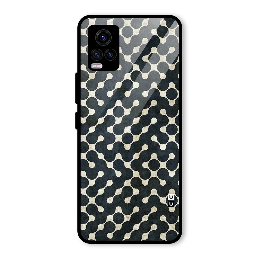 Black Maze Design Glass Back Case for Vivo V20 2021