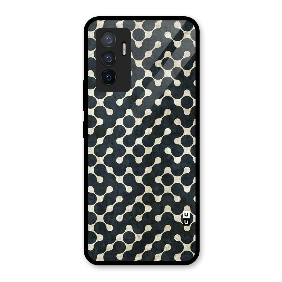 Black Maze Design Glass Back Case for Vivo V23e