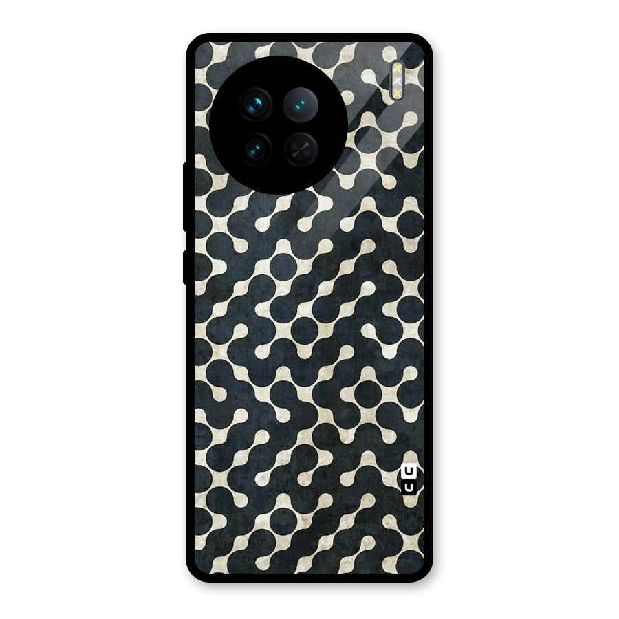 Black Maze Design Glass Back Case for Vivo X90