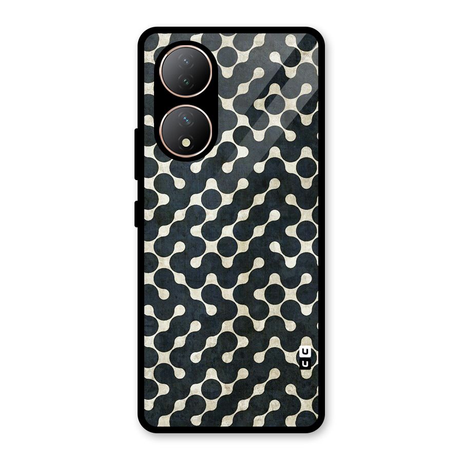 Black Maze Design Glass Back Case for Vivo Y100A